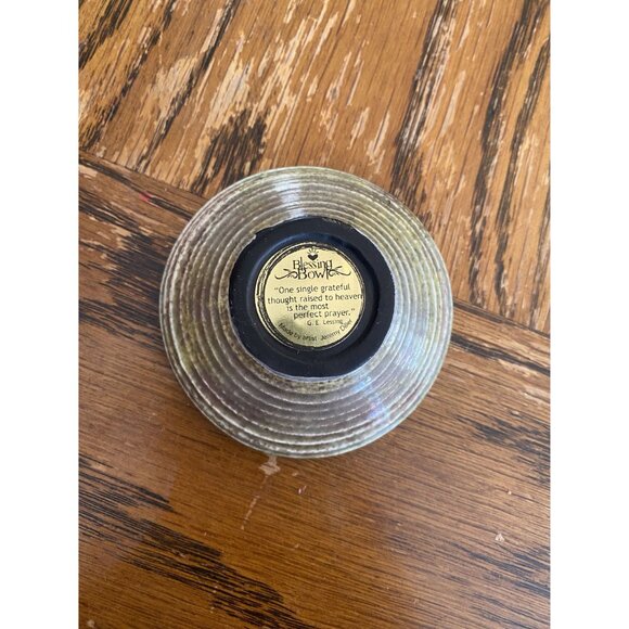 Blue Green Jeremy Diller Blessing Bowl Trinket Raku Pottery - Picture 4 of 5